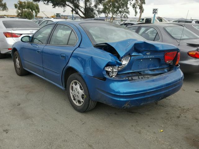 1G3NL52T0YC405027 - 2000 OLDSMOBILE ALERO GL BLUE photo 3