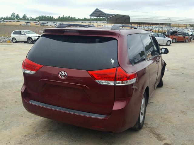 5TDKK3DC7BS070216 - 2011 TOYOTA SIENNA MAROON photo 4