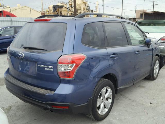 JF2SJAEC1EH473222 - 2014 SUBARU FORESTER 2 BLUE photo 4