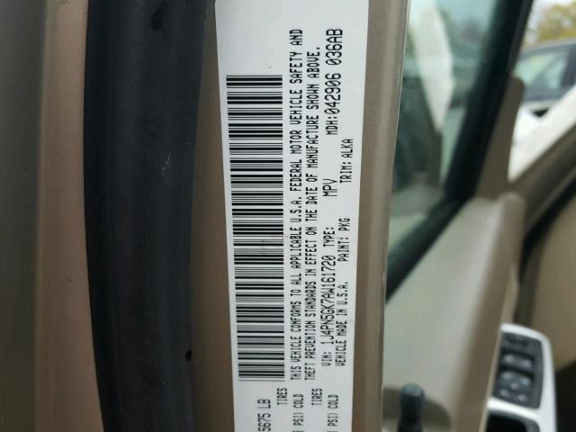 1J4PN5GK7AW161720 - 2010 JEEP LIBERTY LI GOLD photo 10