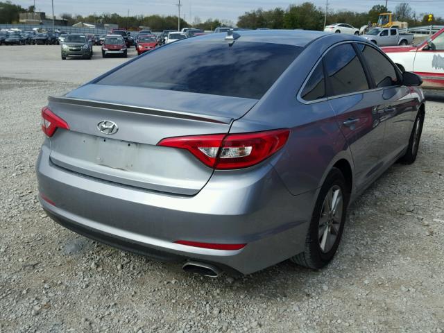 5NPE24AF4FH061910 - 2015 HYUNDAI SONATA SE GRAY photo 4