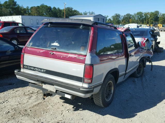 1GNCS18ZXM8221152 - 1991 CHEVROLET BLAZER S10 RED photo 4