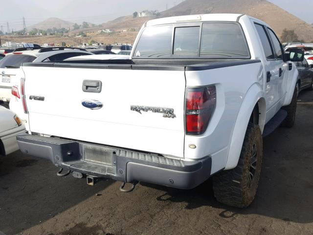 1FTFW1R6XDFA19325 - 2013 FORD F150 SVT R WHITE photo 4