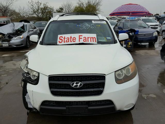 5NMSG13D37H114125 - 2007 HYUNDAI SANTA FE G WHITE photo 9