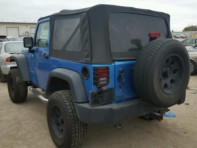 1J4AA2D1XAL133648 - 2010 JEEP WRANGLER BLUE photo 3