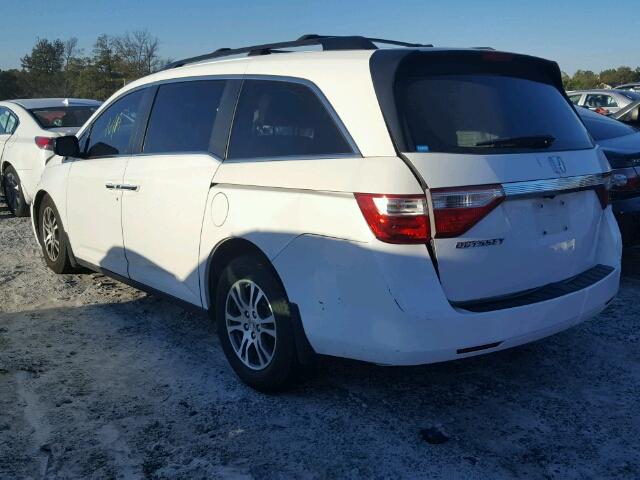 5FNRL5H69CB115027 - 2012 HONDA ODYSSEY EX WHITE photo 3