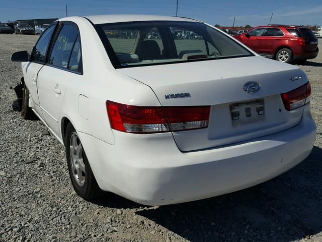 5NPEU46C96H068084 - 2006 HYUNDAI SONATA GLS WHITE photo 3