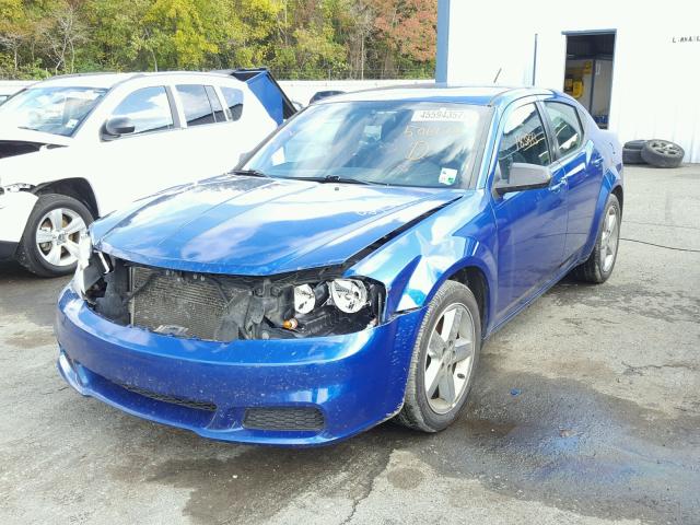 1C3CDZAB0DN506172 - 2013 DODGE AVENGER SE BLUE photo 2