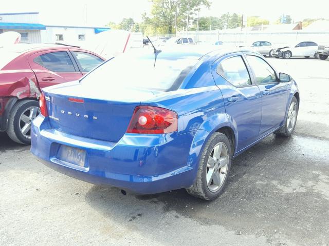 1C3CDZAB0DN506172 - 2013 DODGE AVENGER SE BLUE photo 4