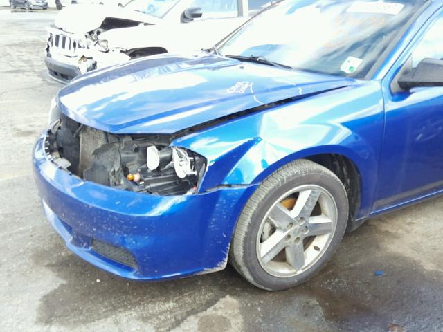 1C3CDZAB0DN506172 - 2013 DODGE AVENGER SE BLUE photo 9