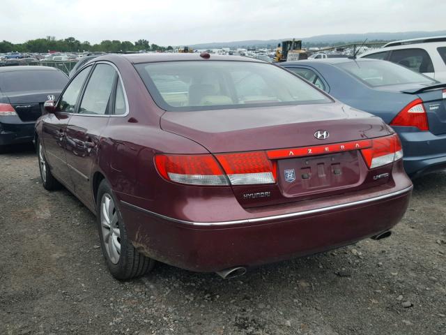 KMHFC46F18A316870 - 2008 HYUNDAI AZERA SE BURGUNDY photo 3