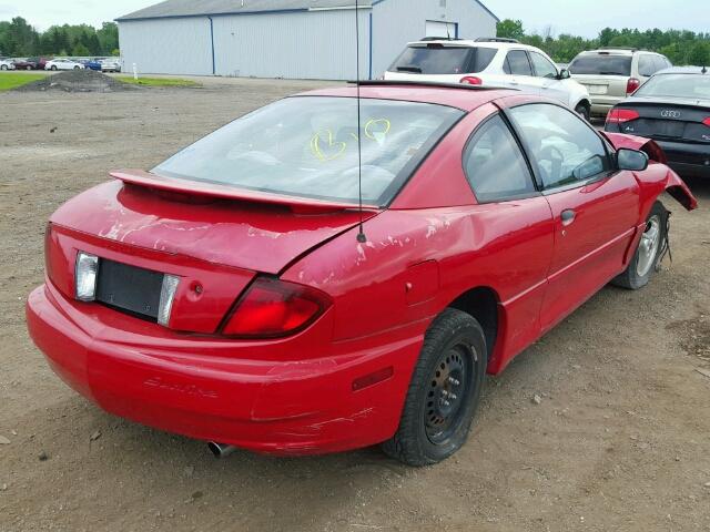 1G2JB12F037248528 - 2003 PONTIAC SUNFIRE RED photo 4