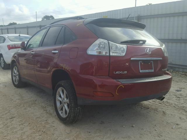 2T2GK31U79C060948 - 2009 LEXUS RX 350 MAROON photo 3