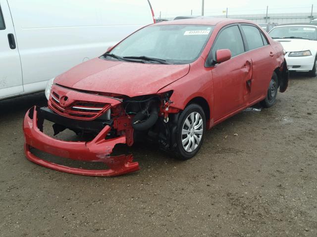 2T1BU4EE4DC025486 - 2013 TOYOTA COROLLA BA RED photo 2