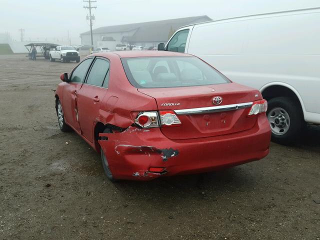 2T1BU4EE4DC025486 - 2013 TOYOTA COROLLA BA RED photo 3