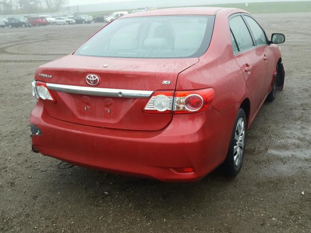 2T1BU4EE4DC025486 - 2013 TOYOTA COROLLA BA RED photo 4