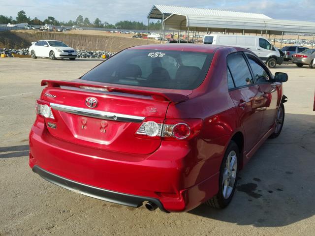 5YFBU4EE0DP186904 - 2013 TOYOTA COROLLA BA RED photo 4