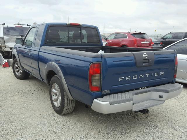 1N6DD26SX2C396432 - 2002 NISSAN FRONTIER K BLUE photo 3