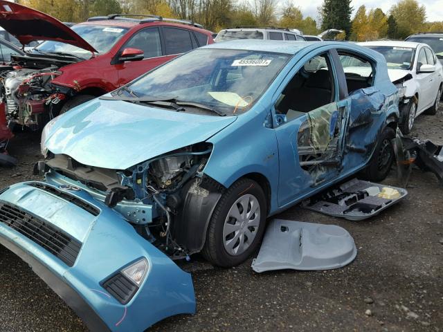 JTDKDTB37D1057284 - 2013 TOYOTA PRIUS C BLUE photo 2