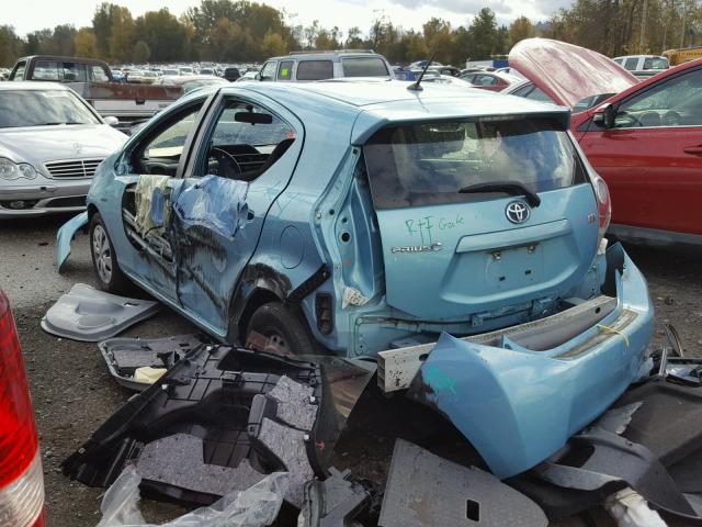 JTDKDTB37D1057284 - 2013 TOYOTA PRIUS C BLUE photo 3