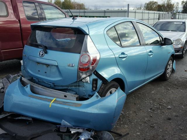 JTDKDTB37D1057284 - 2013 TOYOTA PRIUS C BLUE photo 4