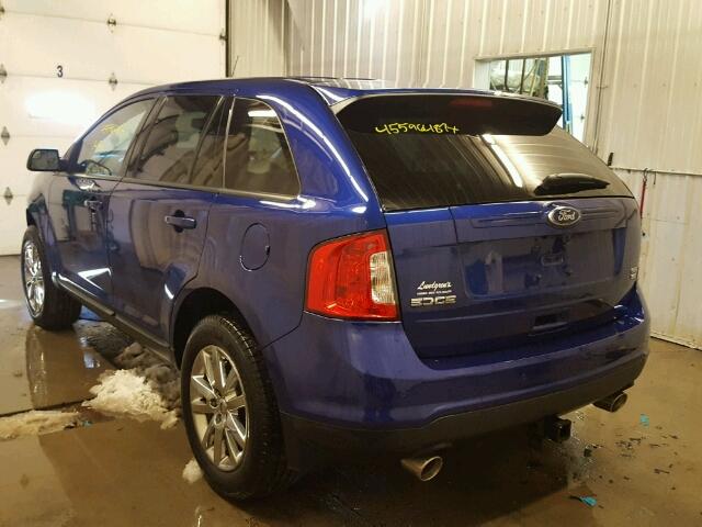 2FMDK4JC9EBB76011 - 2014 FORD EDGE Mavi fotoğraf 3