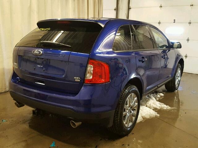 2FMDK4JC9EBB76011 - 2014 FORD EDGE BLUE photo 4