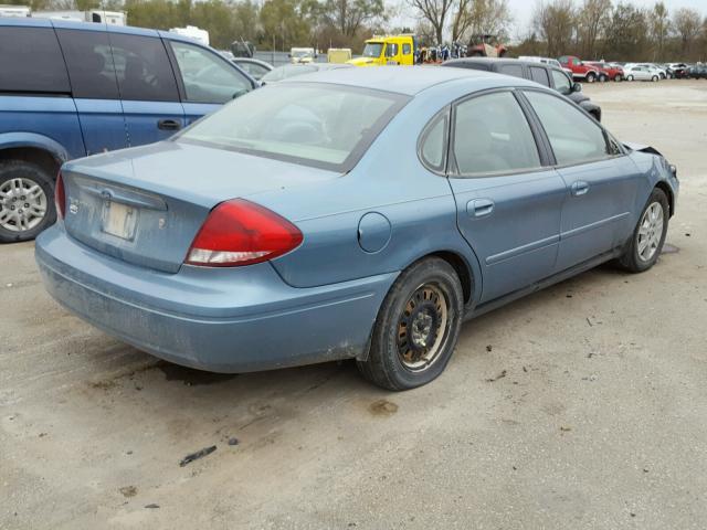 1FAFP53U07A106864 - 2007 FORD TAURUS SE BLUE photo 4