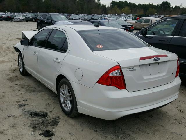 3FAHP0GA7CR215222 - 2012 FORD FUSION WHITE photo 3