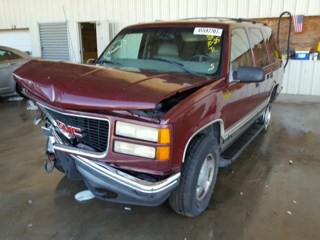 1GKEK13R7WJ710245 - 1998 GMC YUKON BURGUNDY photo 2