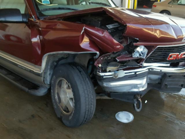 1GKEK13R7WJ710245 - 1998 GMC YUKON BURGUNDY photo 9