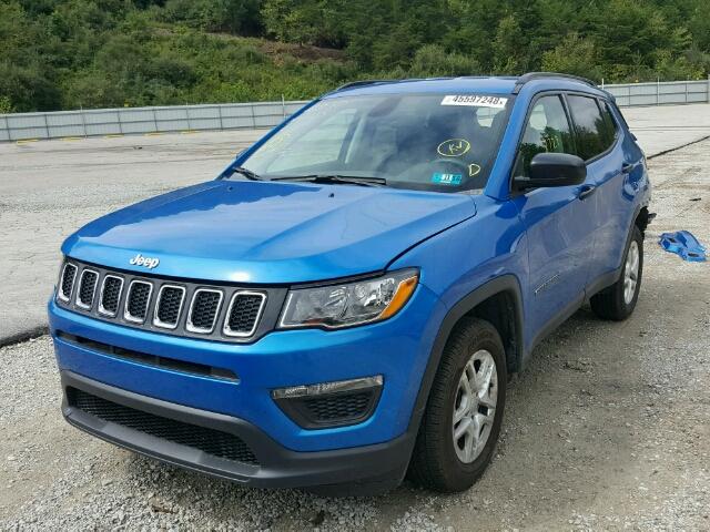 3C4NJCAB6JT211129 - 2018 JEEP COMPASS SP BLUE photo 2