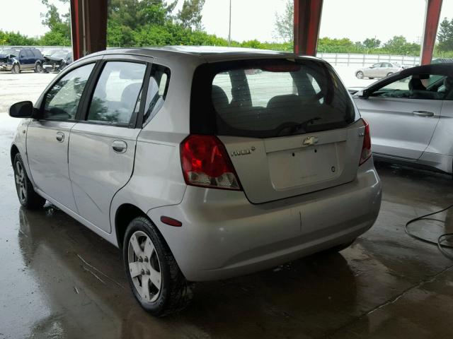 KL1TD66608B085042 - 2008 CHEVROLET AVEO BASE Szary zdjęcie 3