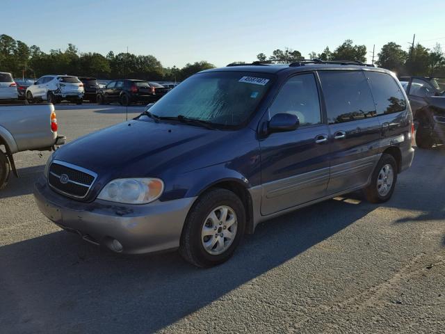 KNDUP132456684250 - 2005 KIA SEDONA BLUE photo 2