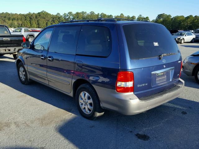 KNDUP132456684250 - 2005 KIA SEDONA BLUE photo 3