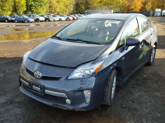 JTDKN3DP5C3011680 - 2012 TOYOTA PRIUS PLUG CHARCOAL photo 2