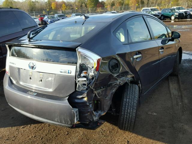 JTDKN3DP5C3011680 - 2012 TOYOTA PRIUS PLUG CHARCOAL photo 4