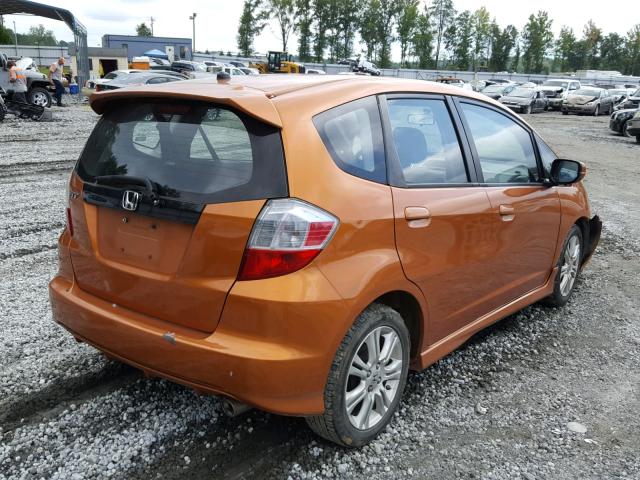 JHMGE88439S009085 - 2009 HONDA FIT SPORT ORANGE photo 4