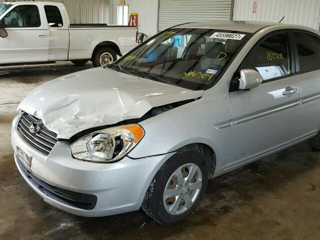 KMHCN46C79U366384 - 2009 HYUNDAI ACCENT GLS SILVER photo 9