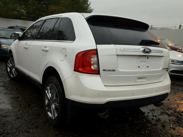 2FMDK4KC8DBB85473 - 2013 FORD EDGE LIMIT WHITE photo 3