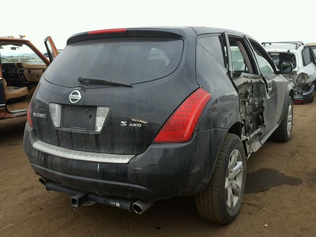 JN8AZ08W16W505686 - 2006 NISSAN MURANO SL BLACK photo 4