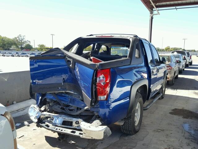 3GNEC12T54G139933 - 2004 CHEVROLET AVALANCHE BLUE photo 4