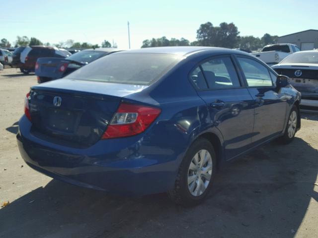 2HGFB2F52CH581599 - 2012 HONDA CIVIC LX BLUE photo 4