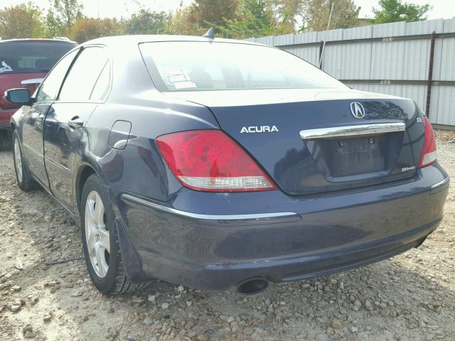 JH4KB16565C016087 - 2005 ACURA RL BLUE photo 3