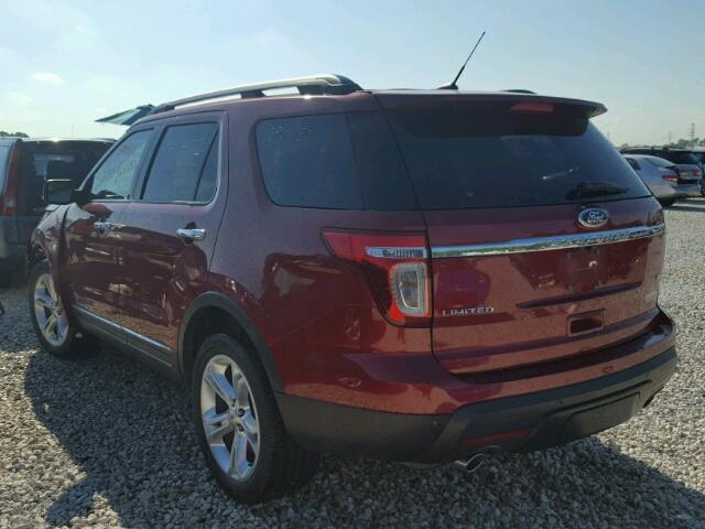 1FM5K8F87DGC70248 - 2013 FORD EXPLORER L BURGUNDY photo 3