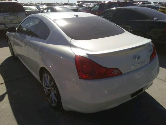 JNKCV64E58M103683 - 2008 INFINITI G37 BASE WHITE photo 3