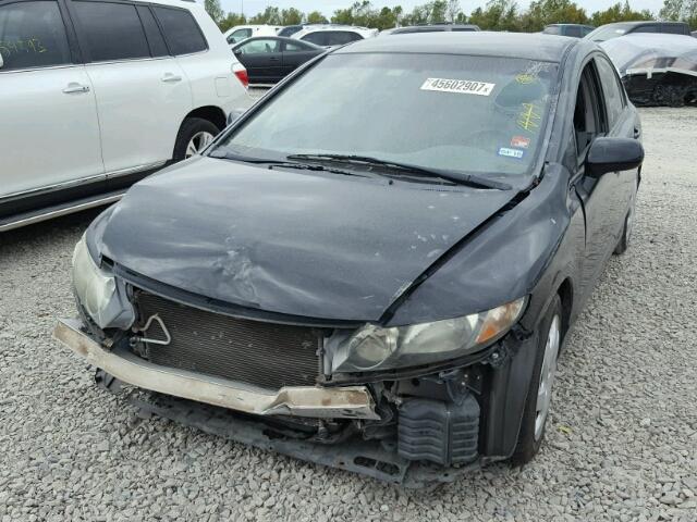 19XFA1F51BE003127 - 2011 HONDA CIVIC LX BLACK photo 2