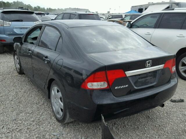 19XFA1F51BE003127 - 2011 HONDA CIVIC LX BLACK photo 3