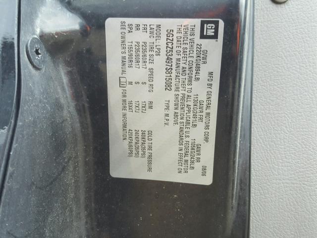 5GZCZ53497S815082 - 2007 SATURN VUE BLACK photo 10