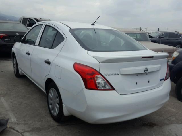 3N1CN7AP9EL861516 - 2014 NISSAN VERSA WHITE photo 3